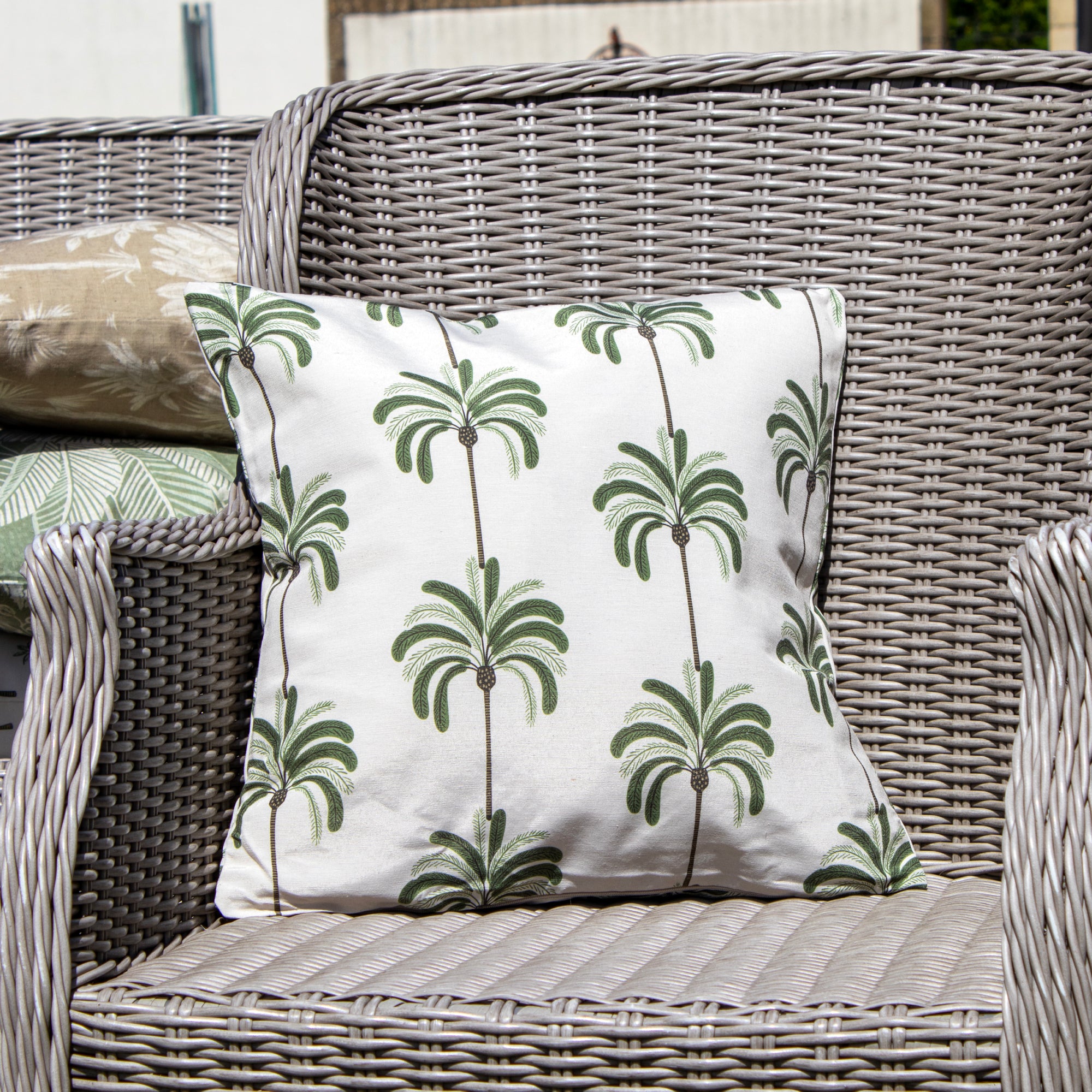 Set Of 2 Large Palm Trees Outdoor Cushions