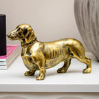 Antique Gold Sausage Dog Ornament