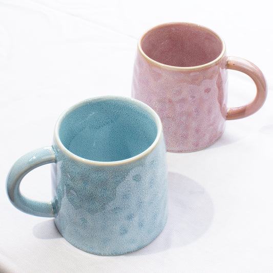 Set Of 2 His & Her Reactive Glaze Mugs 450ml