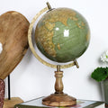 Olive Green Vintage Style Wooden Globe
