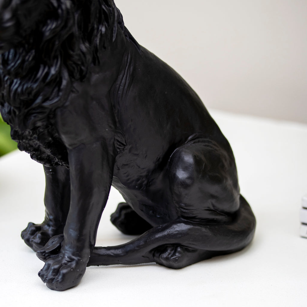 Black Lion With Gold Crown Ornament