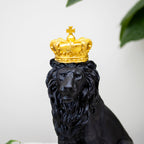 Black Lion With Gold Crown Ornament