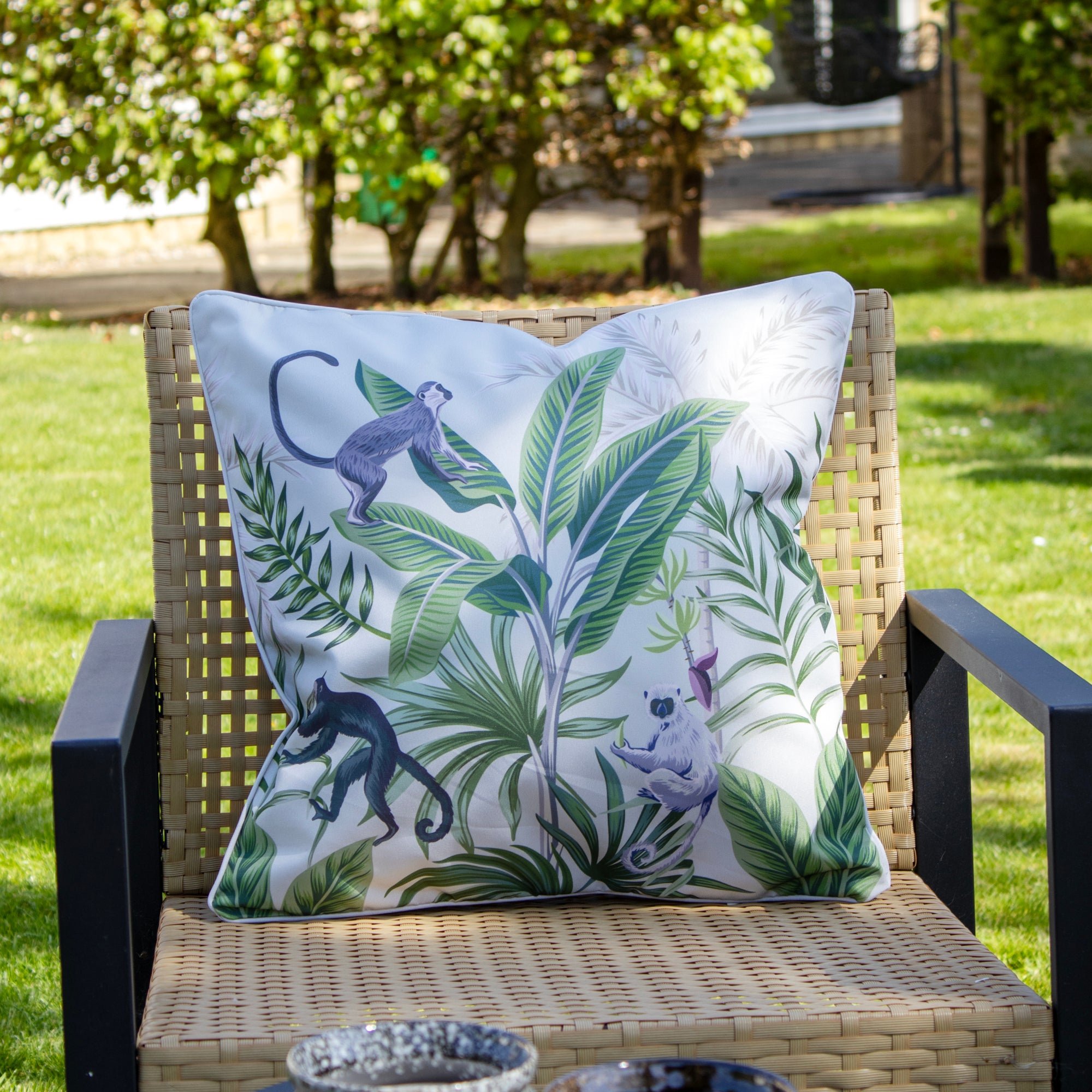 Set Of 2 Jungle Monkey Outdoor Cushions