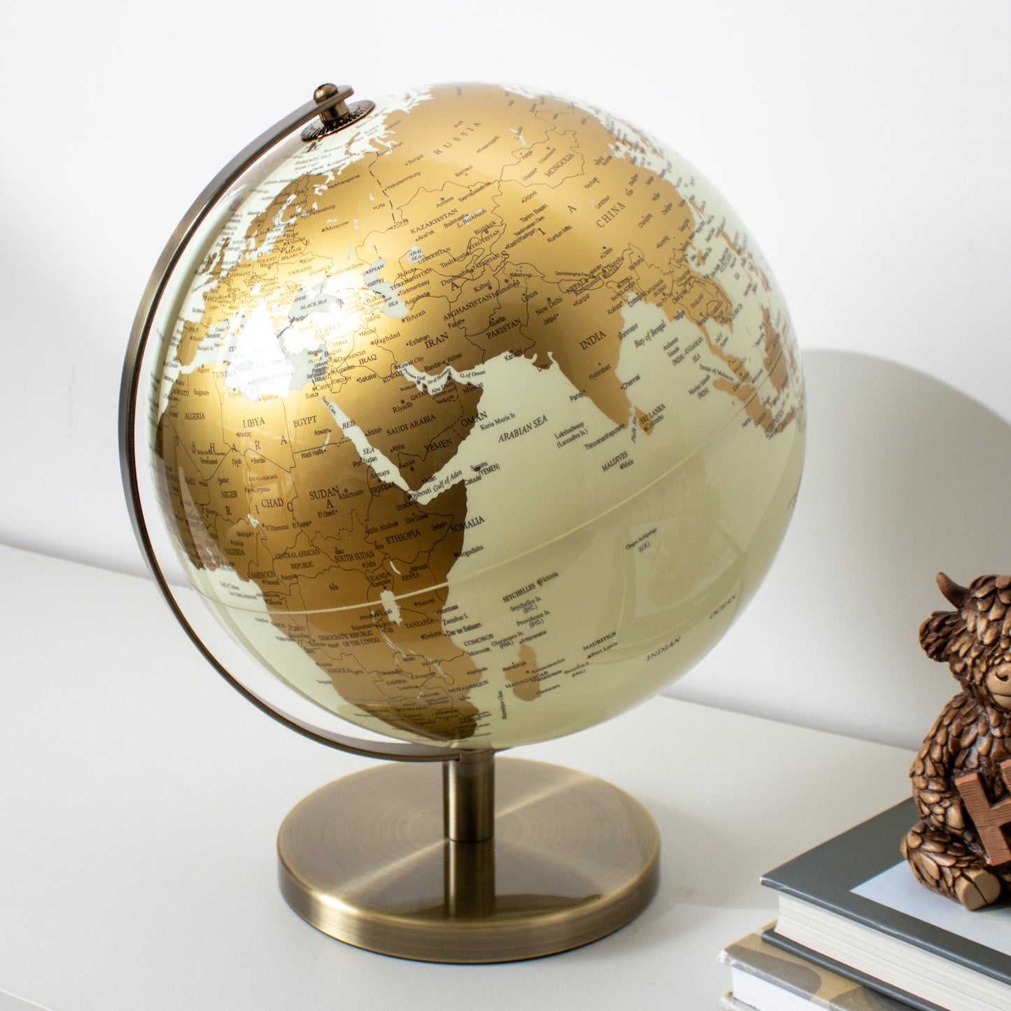 Large Cream And Gold Globe