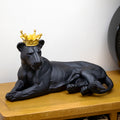 Black Lioness Ornament With Gold Crown