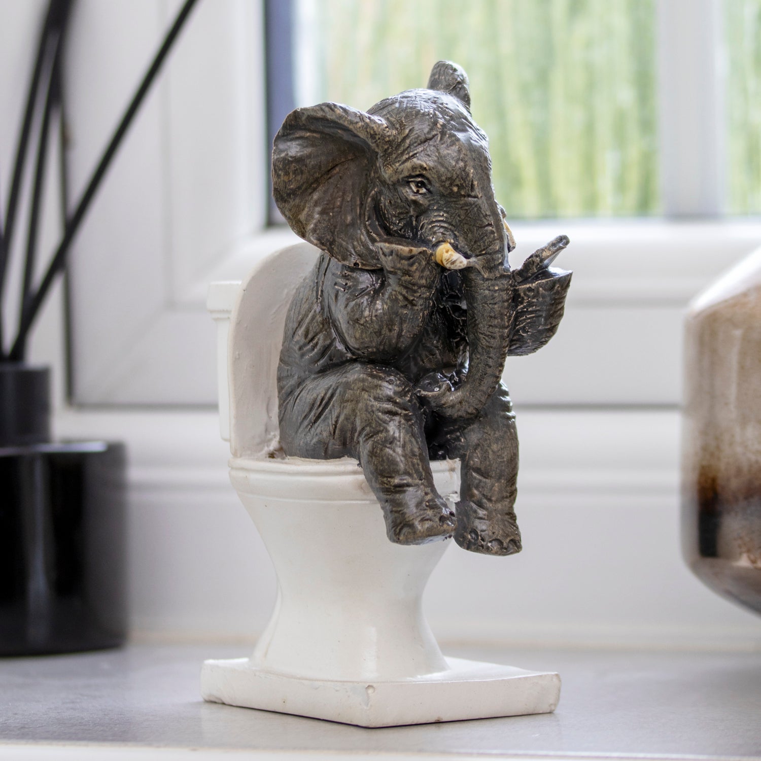 Elephant On The Loo Ornament