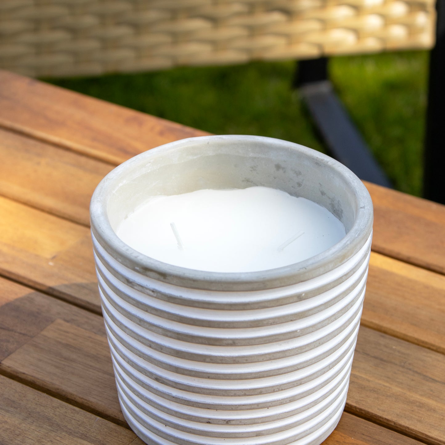 Cement Double Wick Citronella Candle Pot