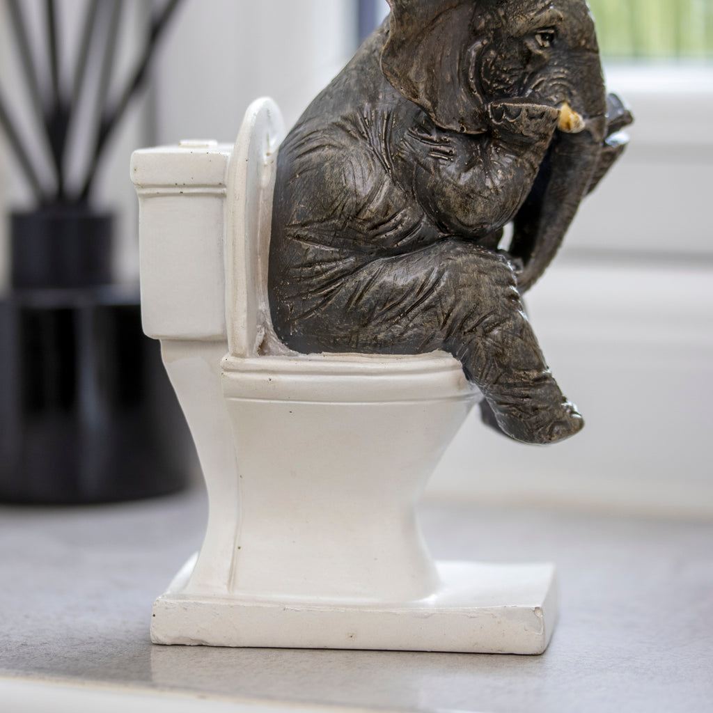 Elephant On The Loo Ornament