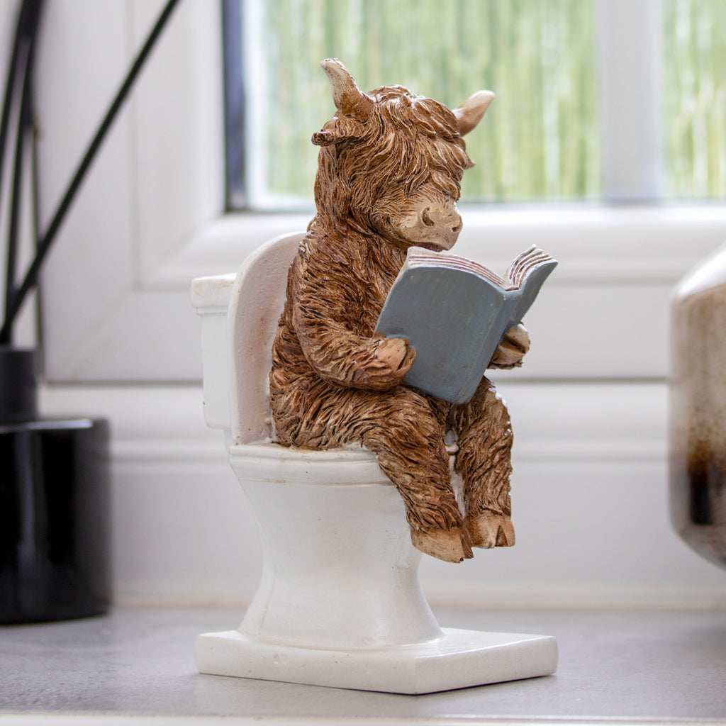 Highland Cow On The Loo Ornament