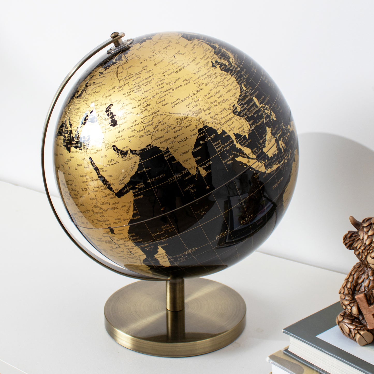 Large Black And Gold Globe