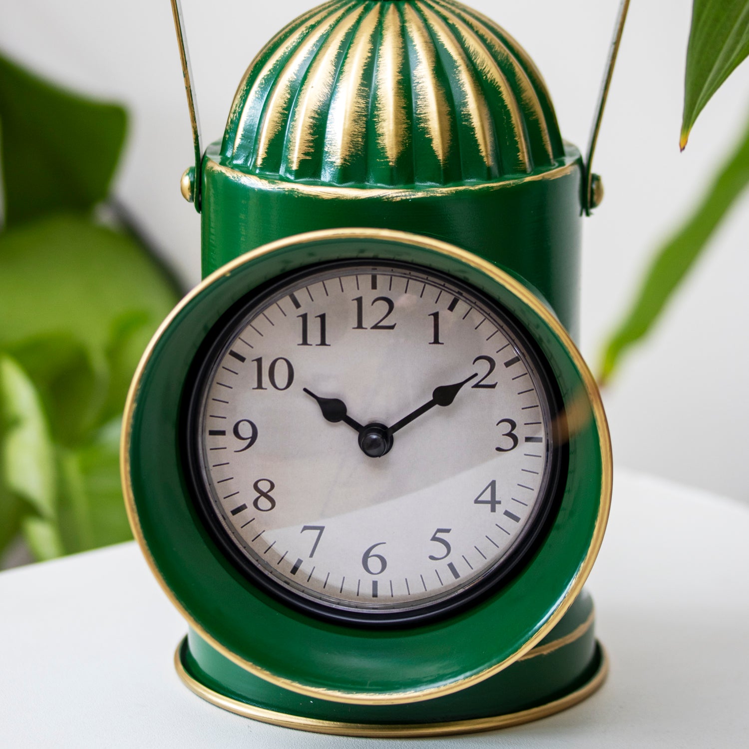 Green Railway Lamp Mantel Clock