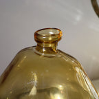 Eclectic Yellow Glass Bubble Bottle Vase