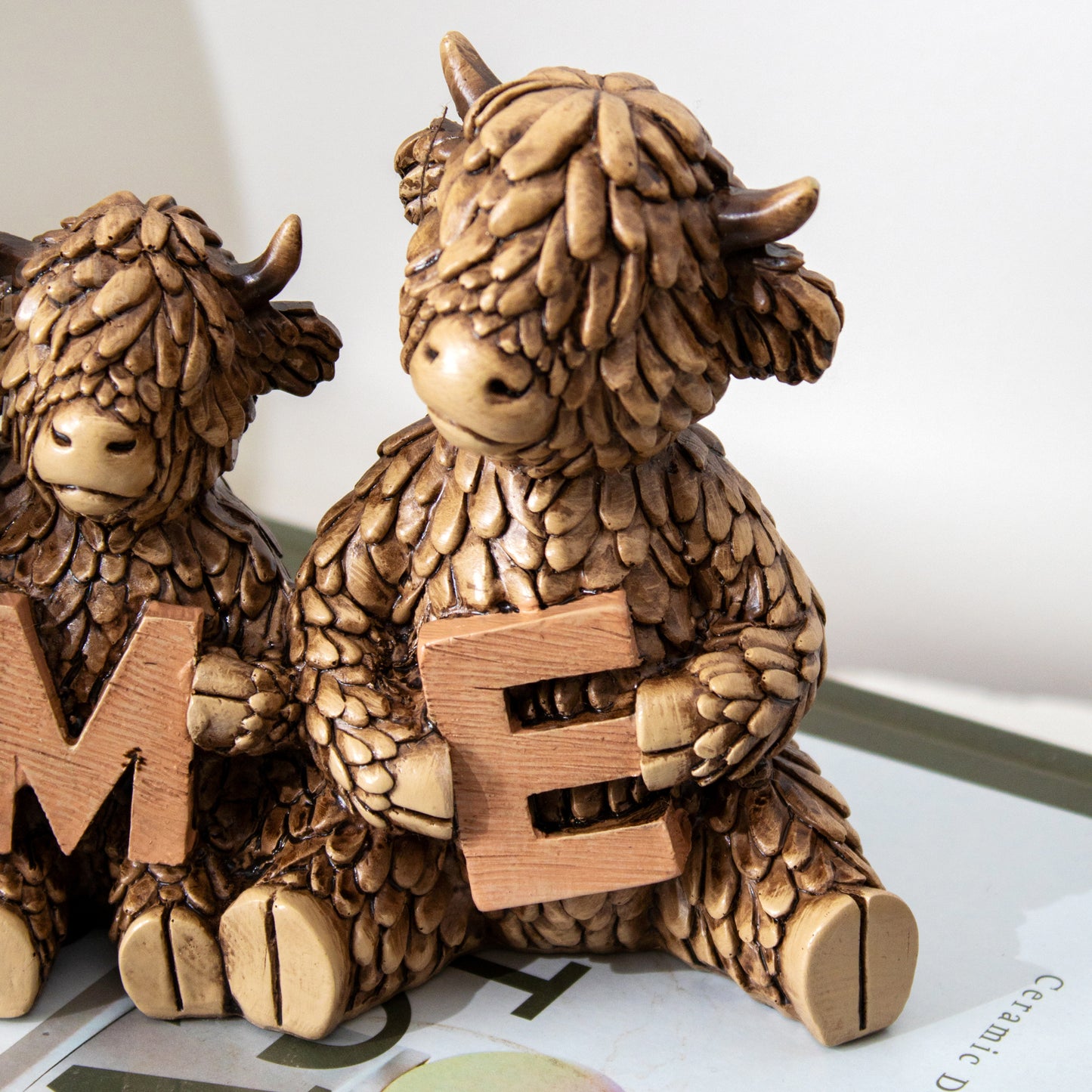 Highland Cow Family Home Figurine