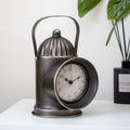 Silver Railway Lamp Mantel Clock