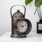 Silver Railway Lamp Mantel Clock