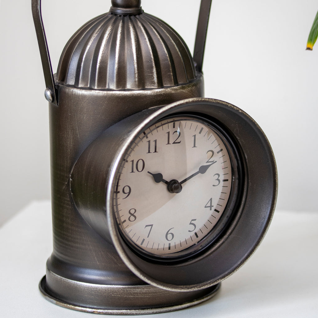 Silver Railway Lamp Mantel Clock