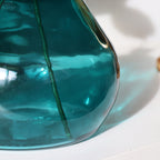Eclectic Blue Glass Bubble Bottle Vase