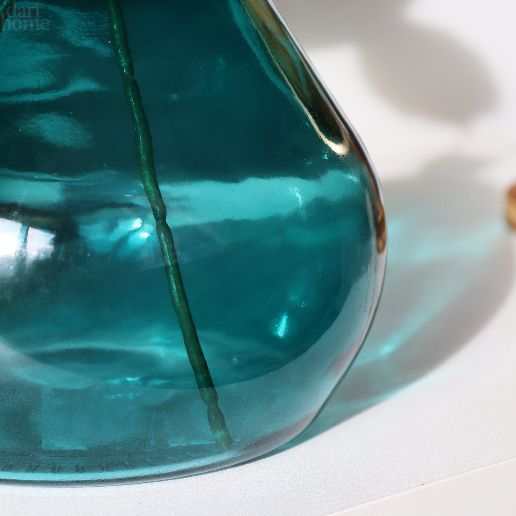 Eclectic Blue Glass Bubble Bottle Vase