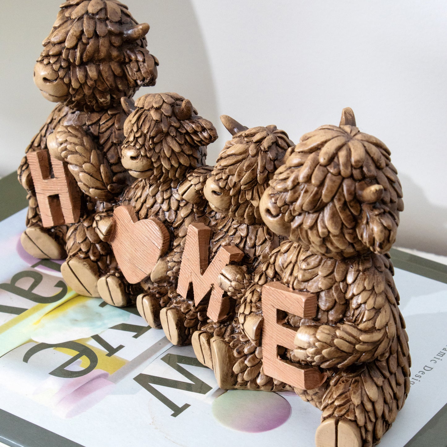 Highland Cow Family Home Figurine