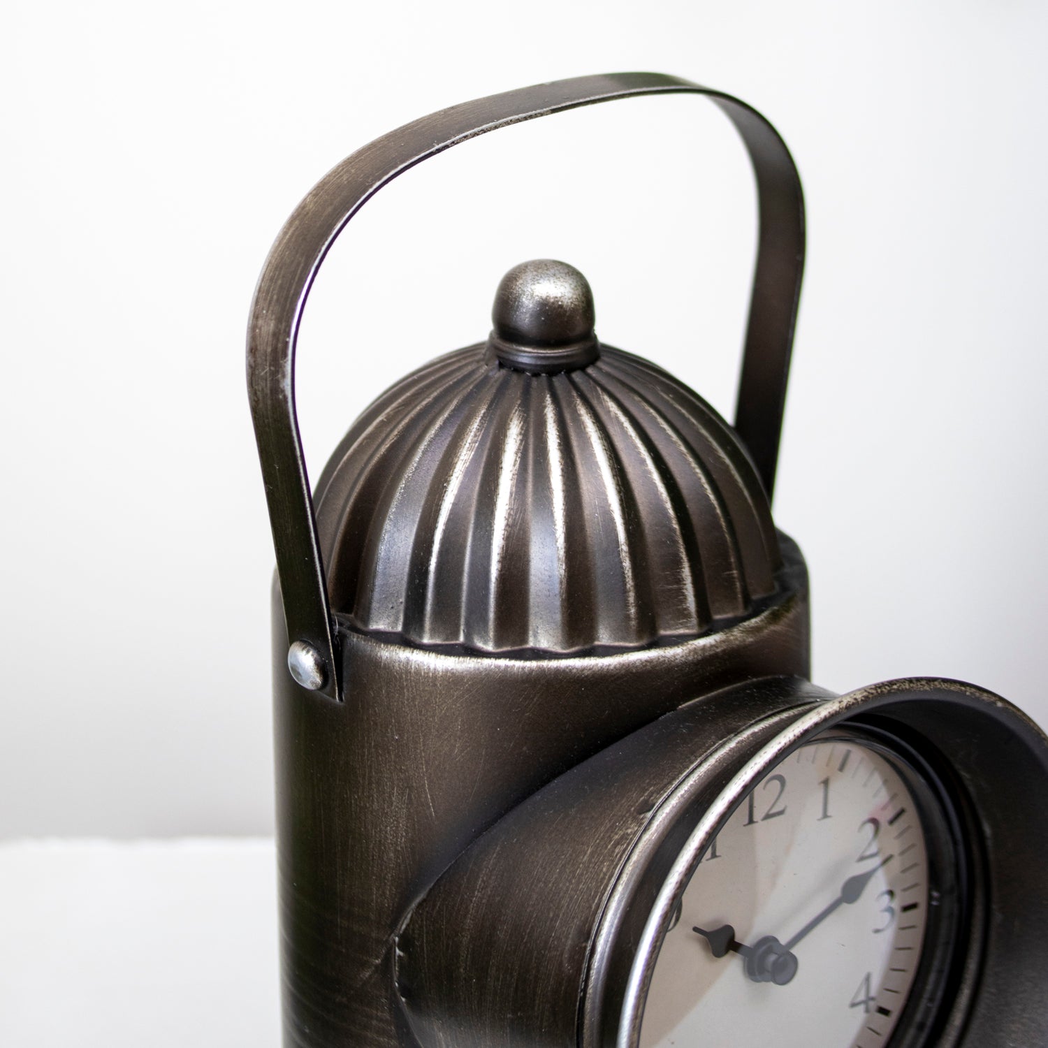 Silver Railway Lamp Mantel Clock