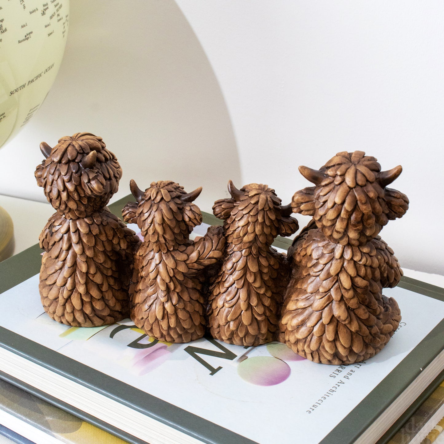 Highland Cow Family Home Figurine