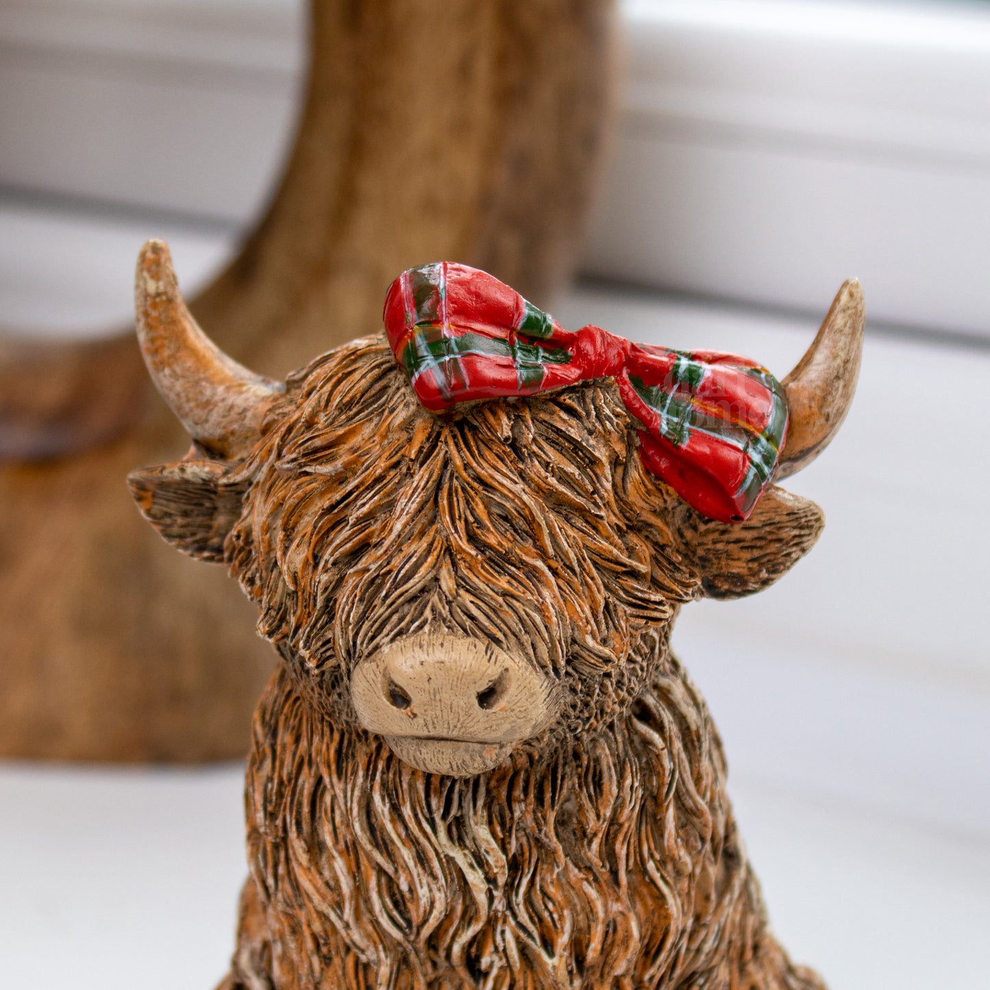 Tartan Highland Cow Princess Figurine