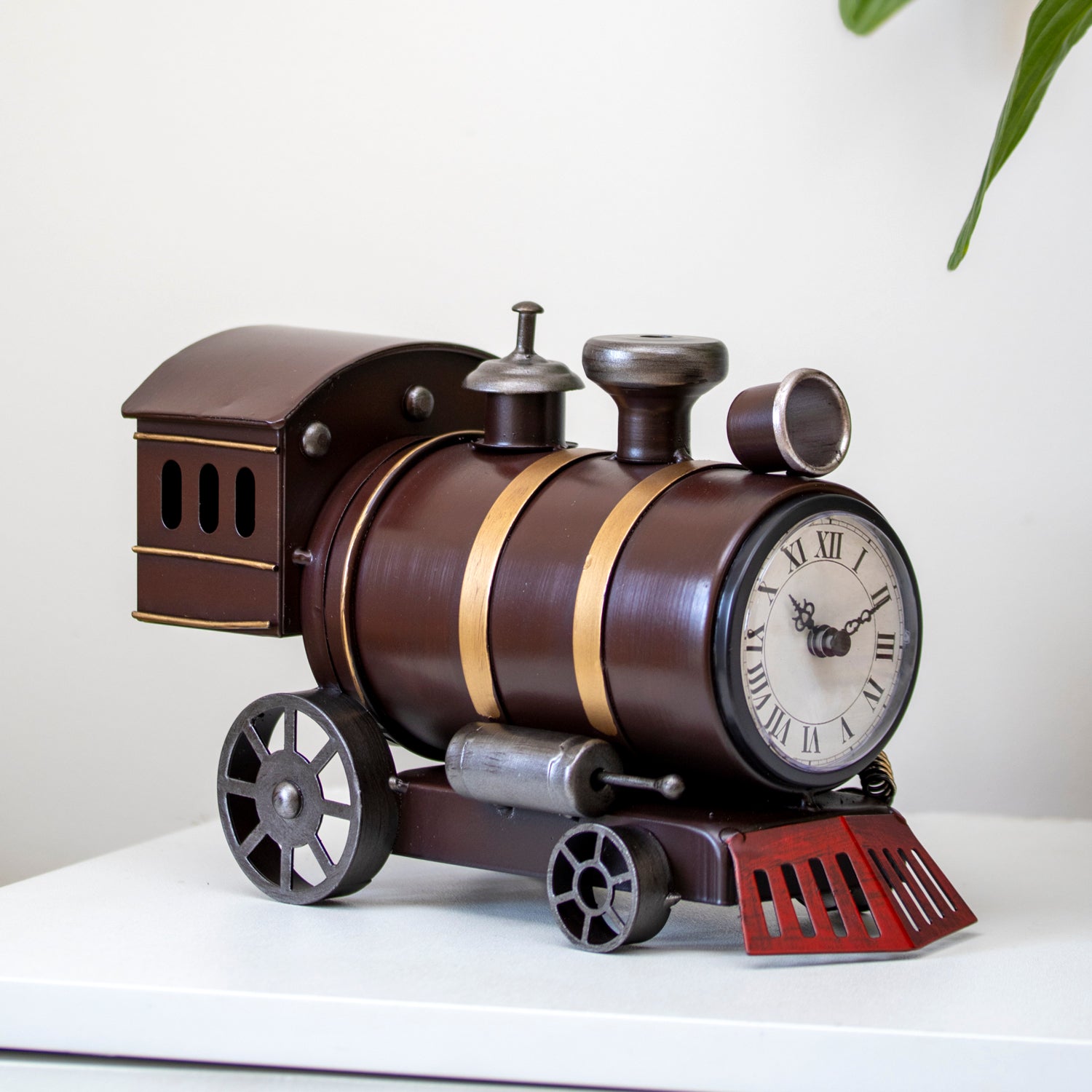 Burgundy Steam Train Clock