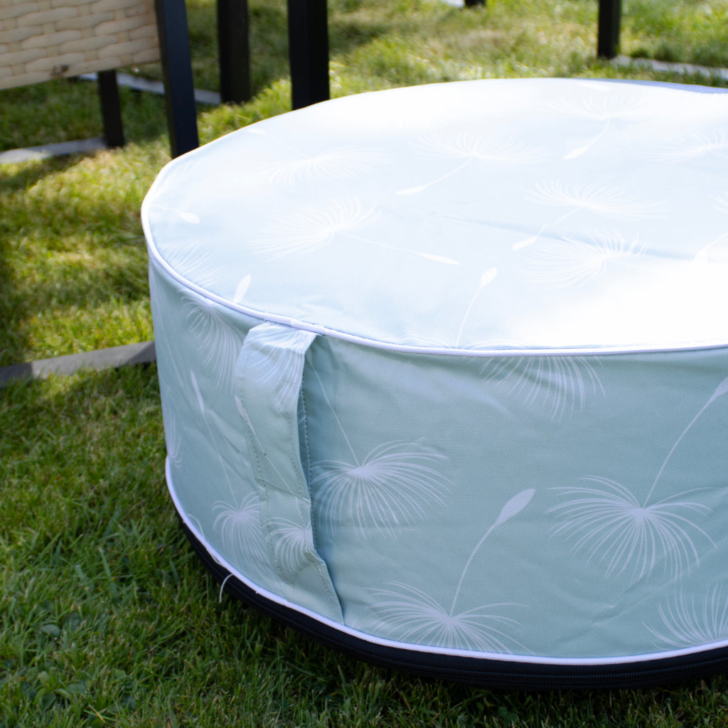 Blue Dandelion Outdoor Inflatable Pouffe