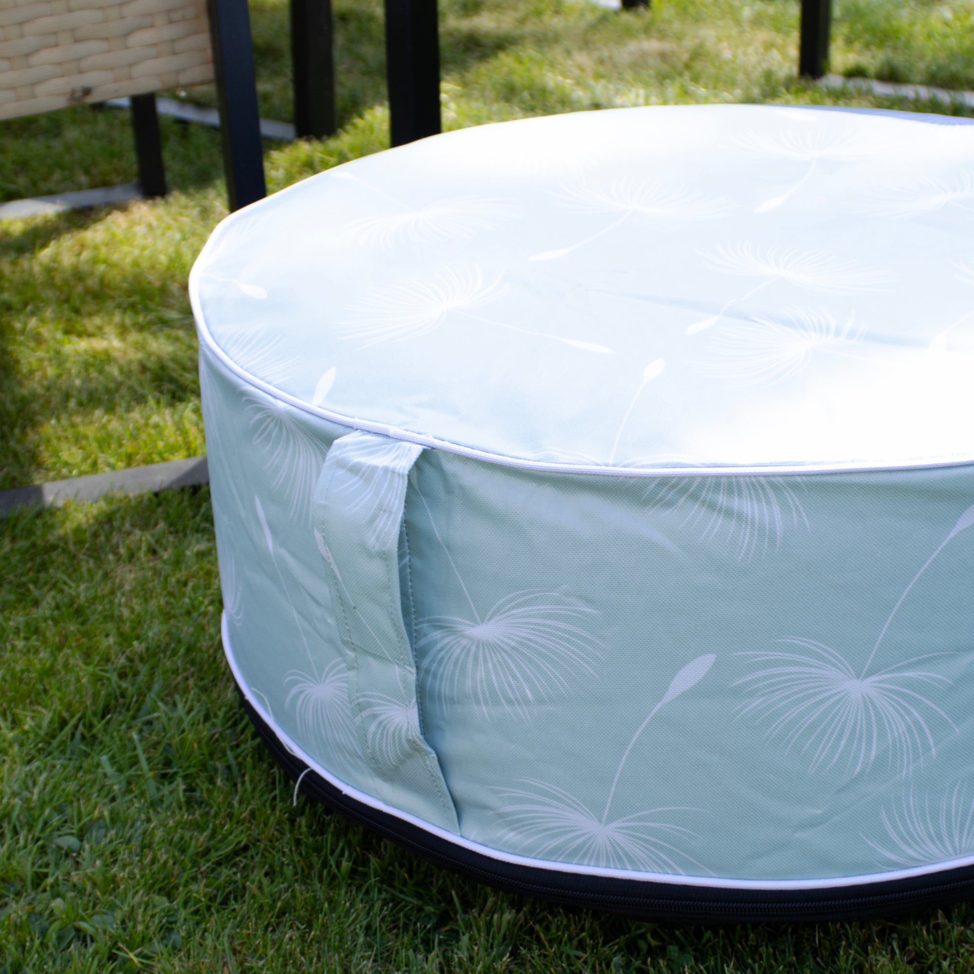 Blue Dandelion Outdoor Inflatable Pouffe