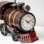 Burgundy Steam Train Clock