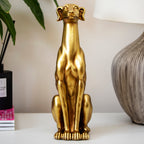 Golden Sitting Greyhound Dog Ornament