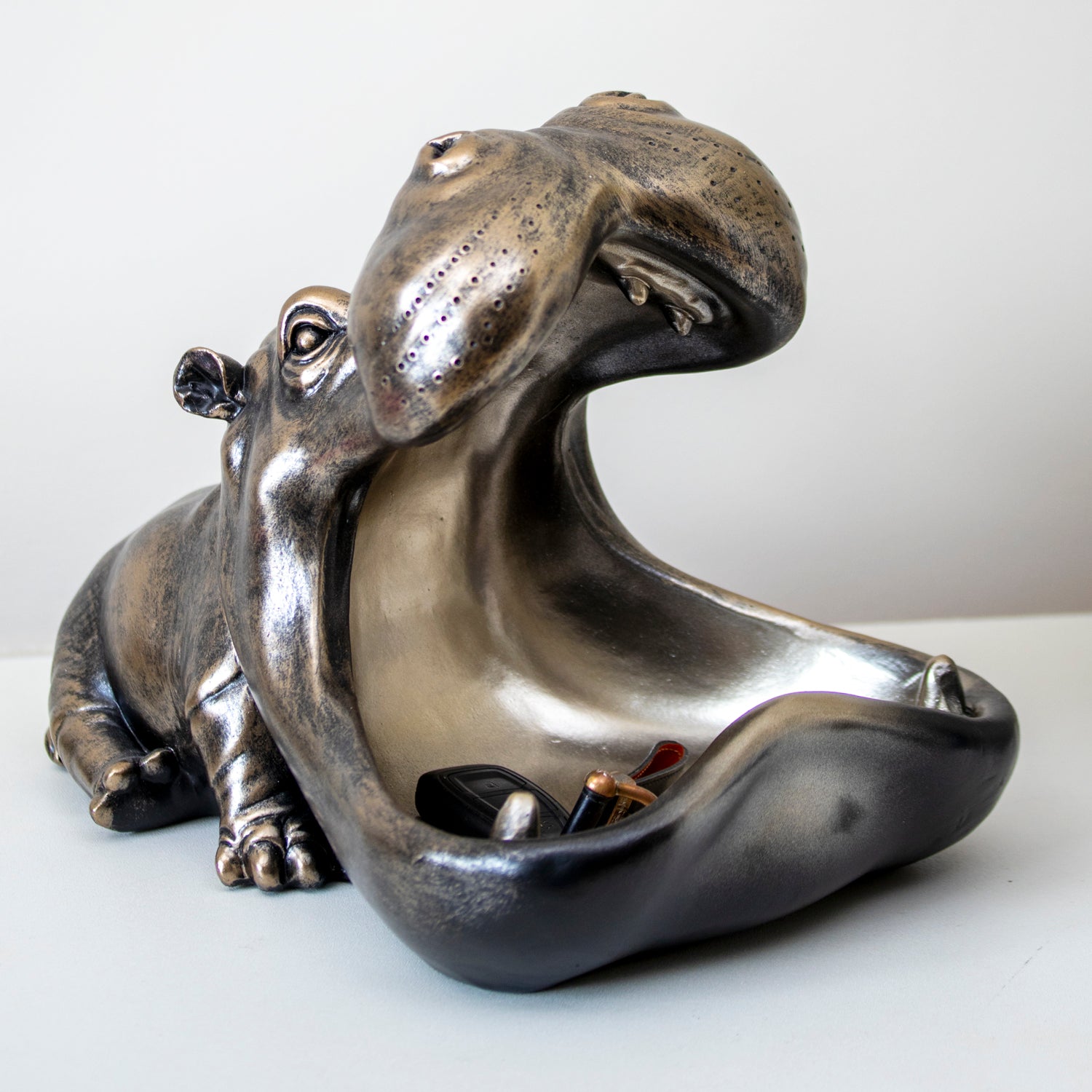 Goldene Harry Hippo Aufbewahrungsschale