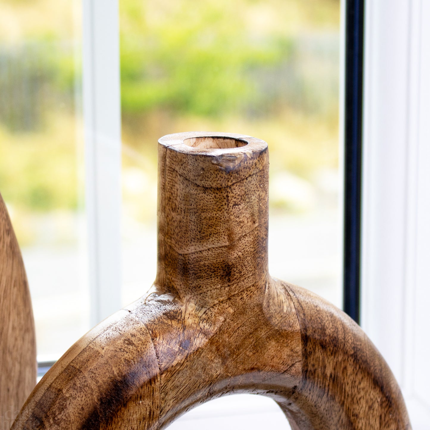 Mango Wood Round Donut Vase