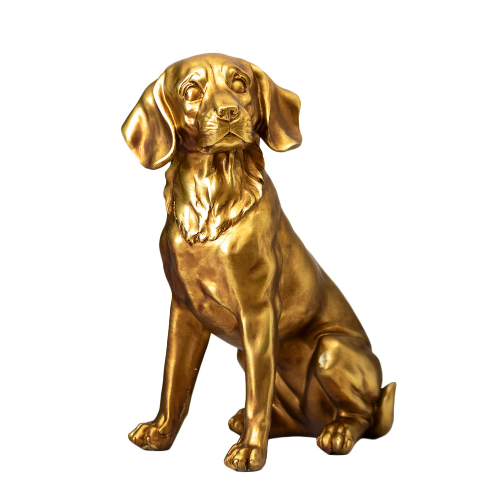 Golden Sitting Beagle Dog Ornament