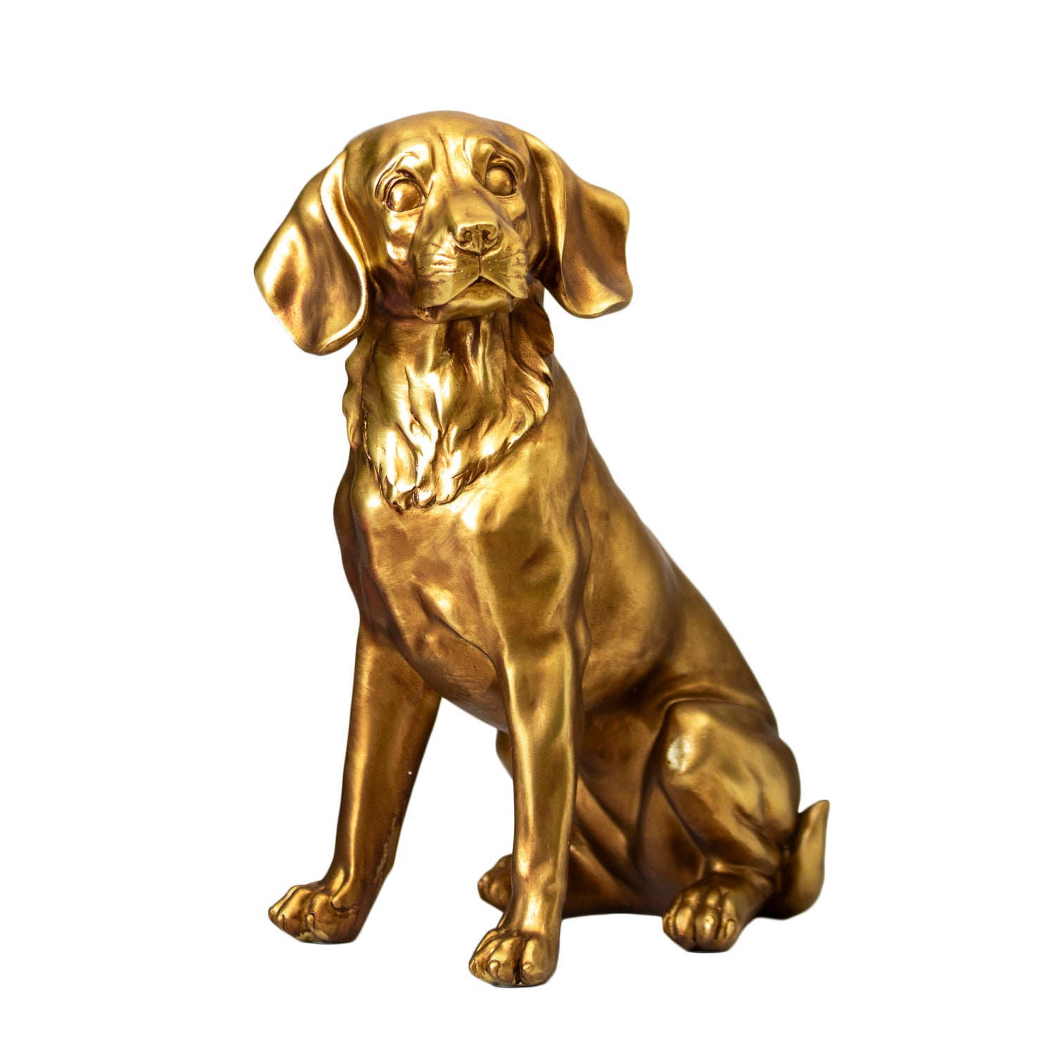 Golden Sitting Beagle Dog Ornament