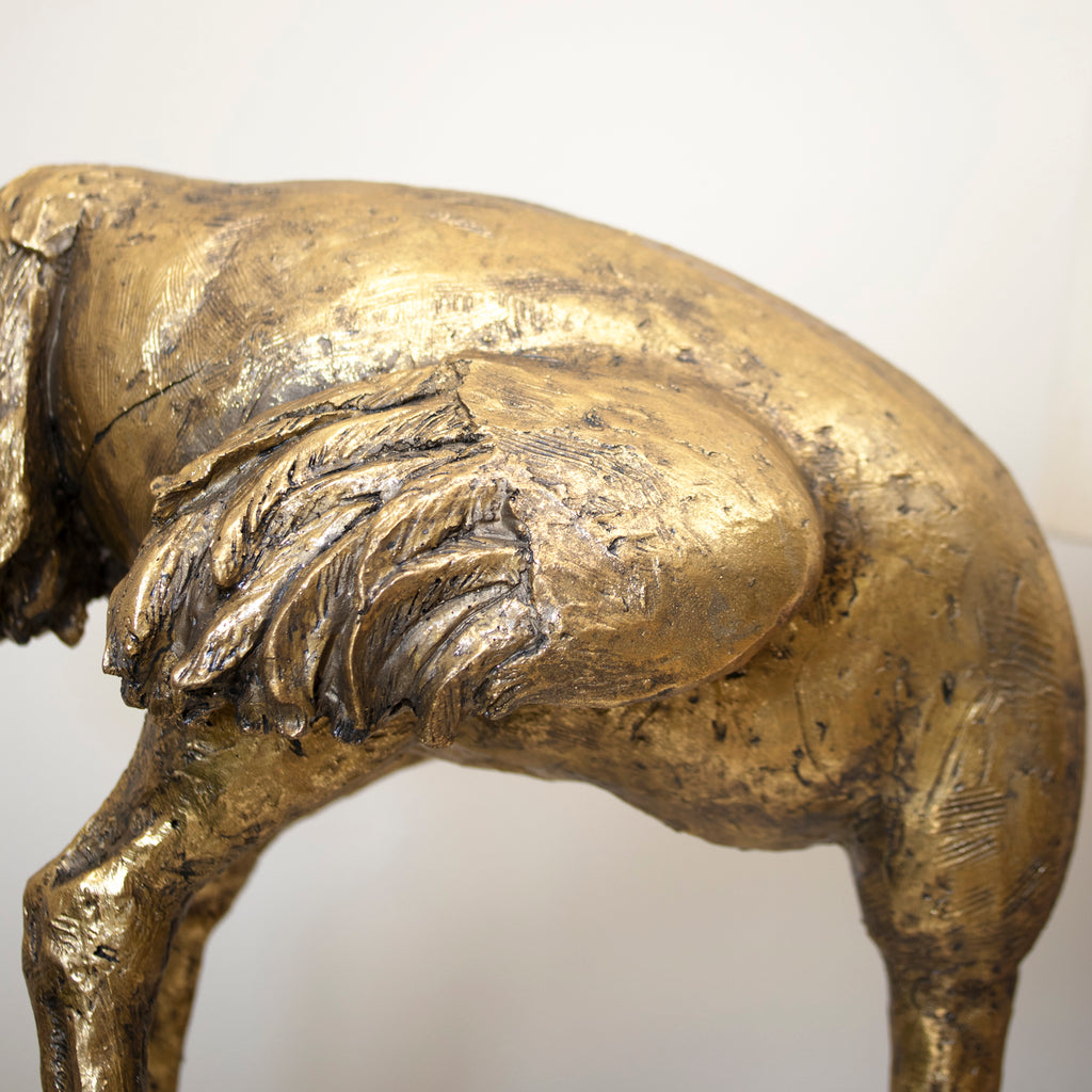 Gold Ostrich Head In Sand Ornament