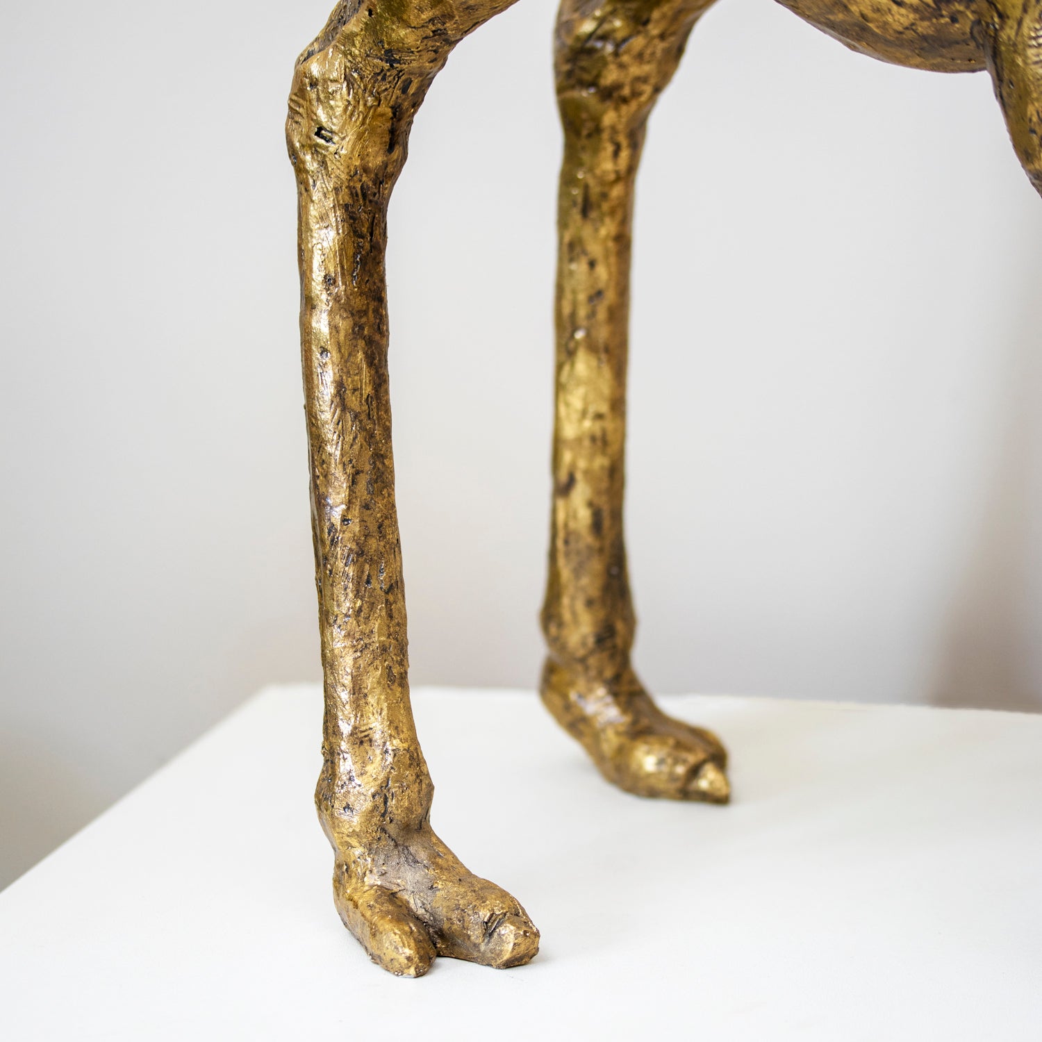 Gold Ostrich Head In Sand Ornament