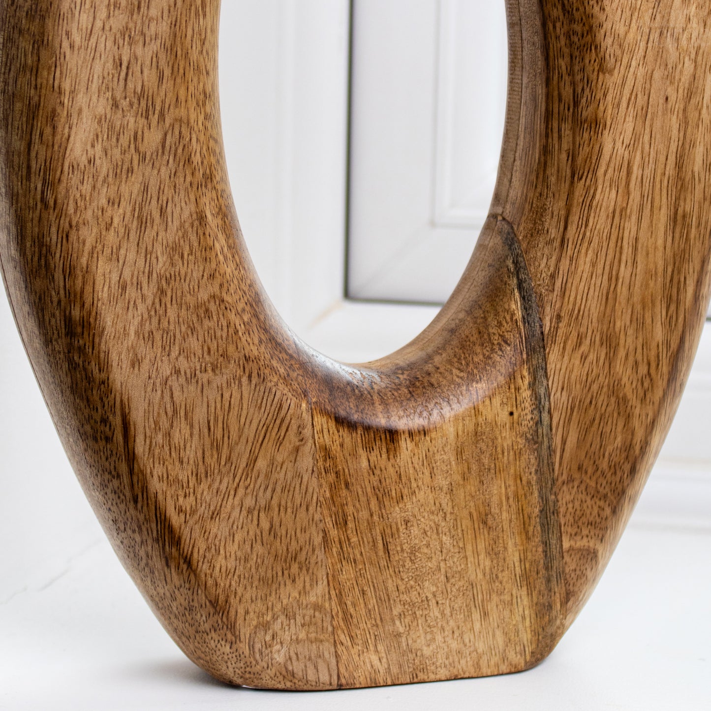 Mango Wood Oval Donut Vase