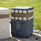 Set Of 2 Tribal Head Garden Statues