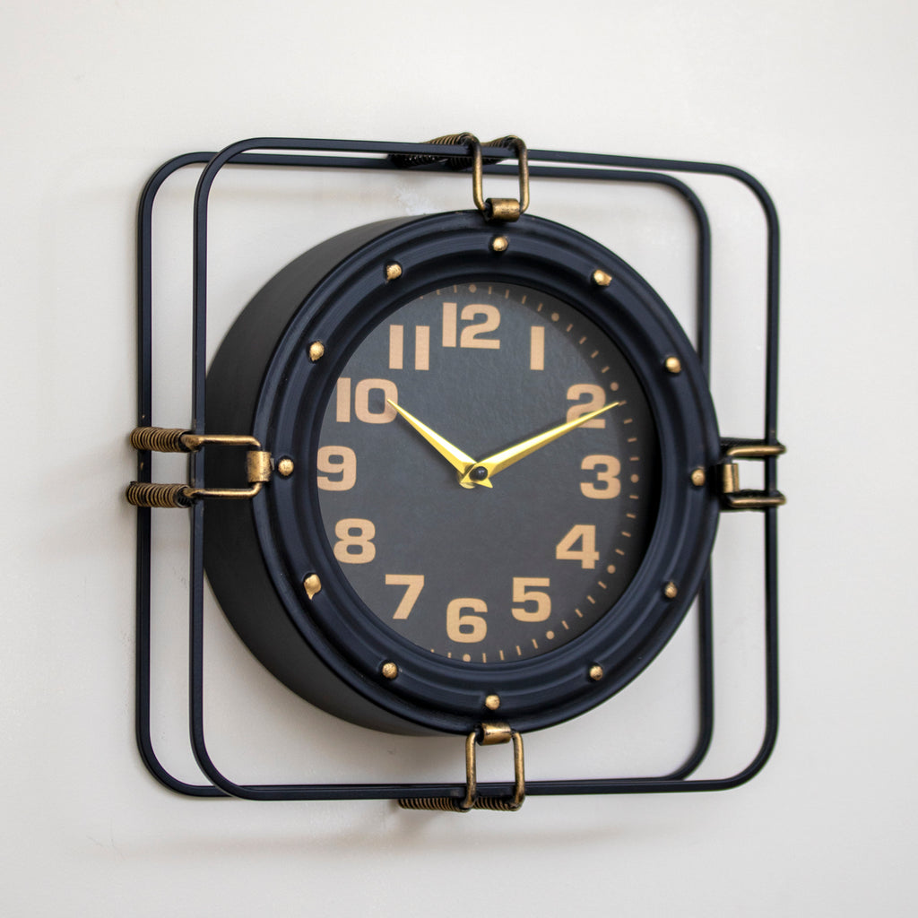 Black Industrial Wall Clock