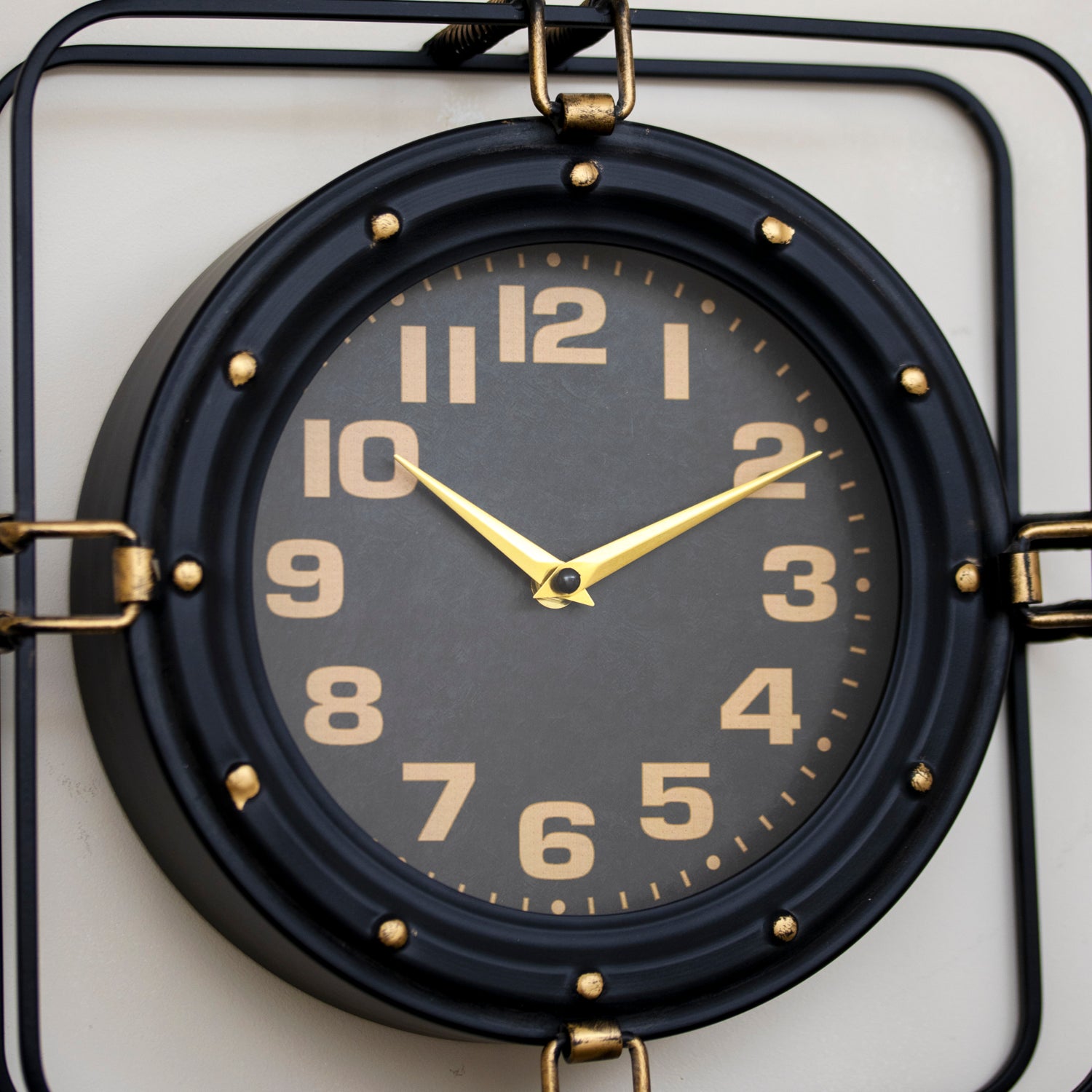 Black Industrial Wall Clock