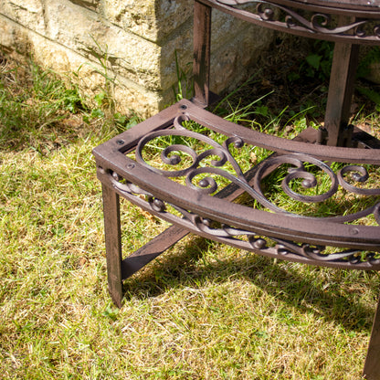 Cast Iron Scroll Corner Plant Stand