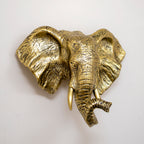Antique Gold Elephant Head Wall Sculpture