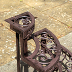 Cast Iron Scroll Corner Plant Stand