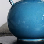 Wide Crackle Ceramic Vase With Handles