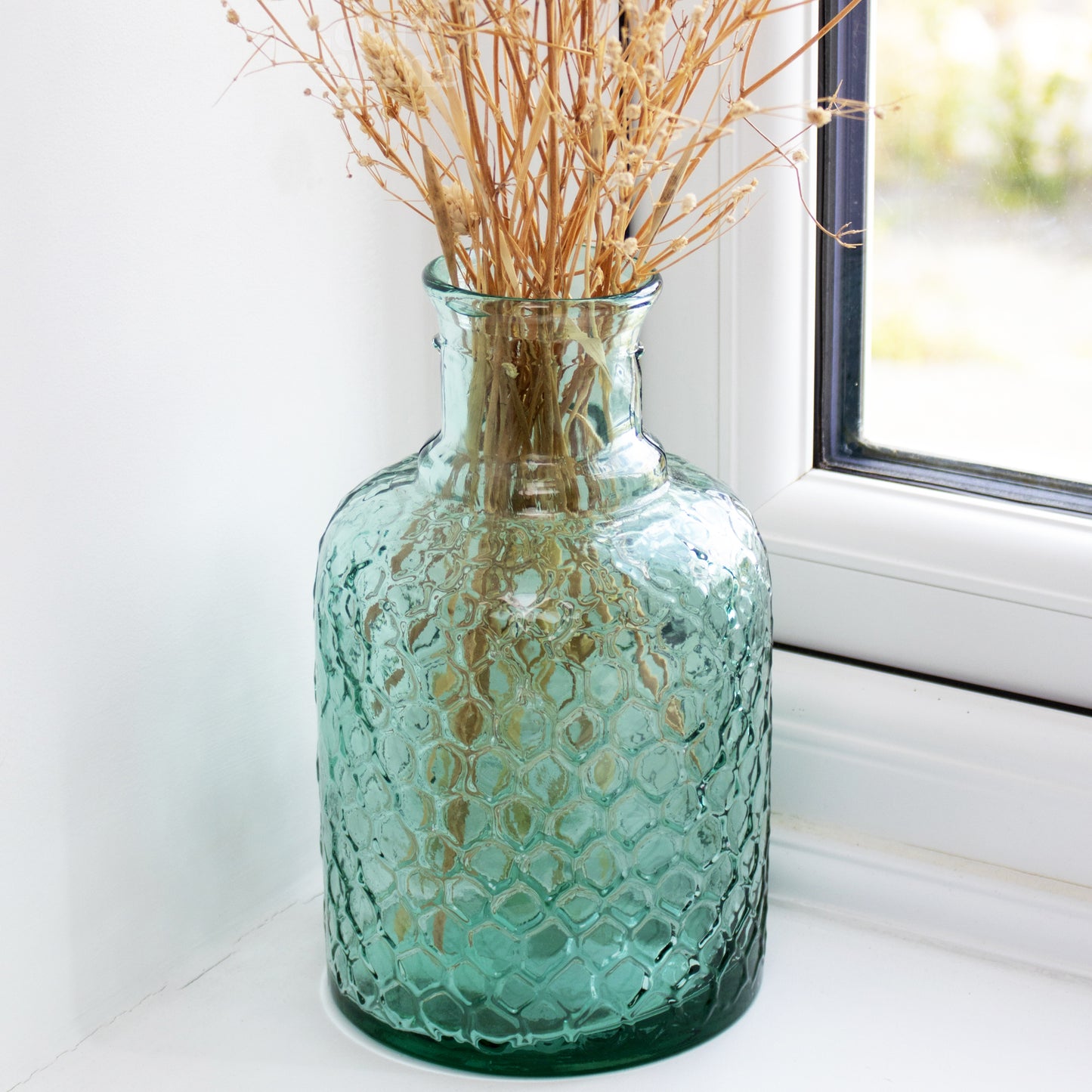 Recycled Glass Honeycomb Bottle Vase