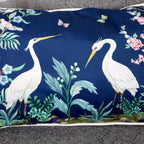 Blue Oriental Heron Cushion