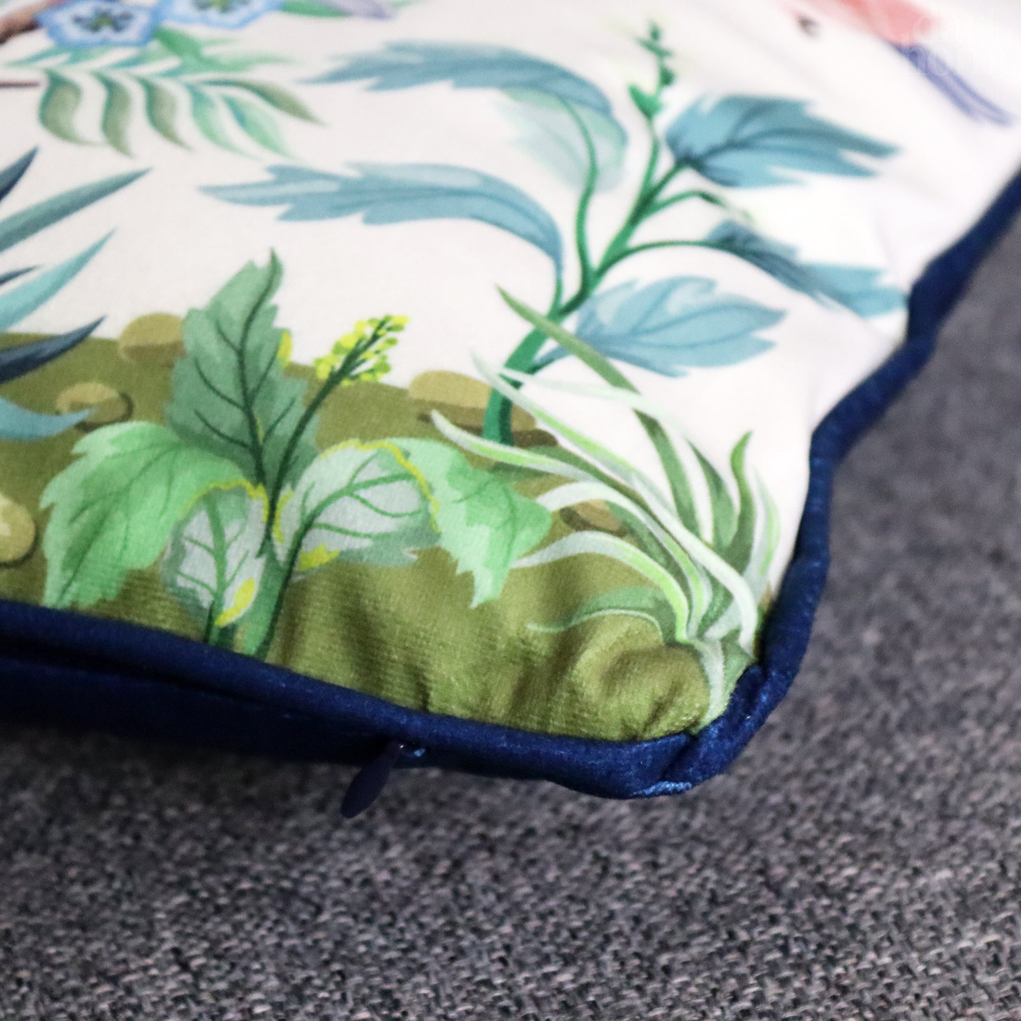 White Oriental Peacock Cushion