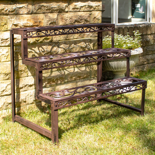 Cast Iron Scroll Rectangle Plant Stand