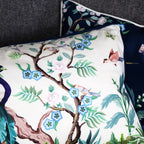 White Oriental Peacock Cushion